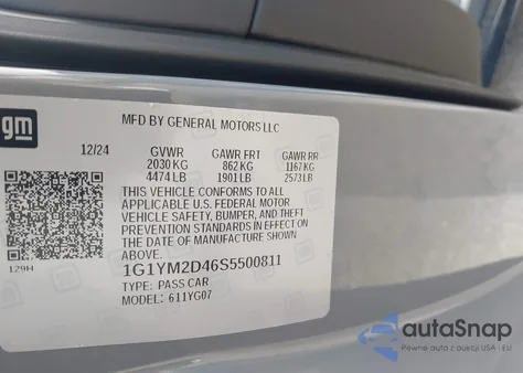 2025 Chevrolet Corvette E-Ray Rwd 3Lz from USA, damaged, VIN 1G1YM2D46S5500811